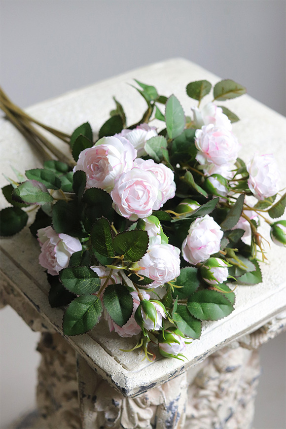 Róża Natural Angel, gałązka sztucznej róży, 5szt, dł.53cm tendom.pl